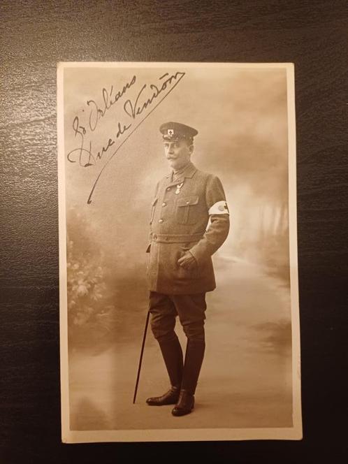Foto gesigneerd door prins Emmanuel d'Orléans (1872-1931), Verzamelen, Koningshuis en Royalty, Ophalen of Verzenden