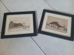 2 gesigneerde etsen door F van Gronsveld, Antiek en Kunst, Kunst | Etsen en Gravures, Ophalen of Verzenden