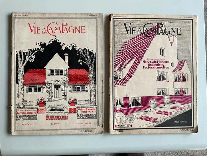 Twee oude Franse magazines 1924 en 1929.  Achitectuur, Antiek en Kunst, Curiosa en Brocante, Ophalen of Verzenden