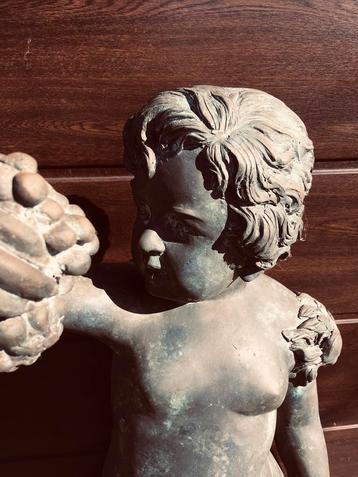Zeldzaam antiek Bronzen Putti tuinbeeld  !!!, Antiek en Kunst, Ophalen