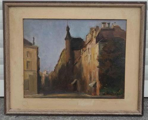 Huile sur carton signe Léonid frechkop, Antiek en Kunst, Kunst | Schilderijen | Klassiek, Ophalen of Verzenden