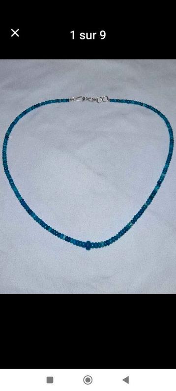 Halsketting met Ethiopisch blauw opaal  beschikbaar voor biedingen