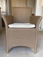 Loom stoelen taupe - 4 stuks - incl witte kussens, Ophalen, Overige materialen, Gebruikt, Overige kleuren