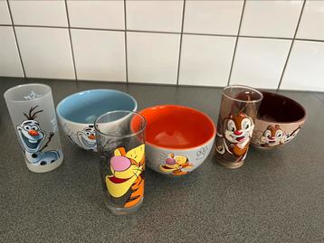 Ontbijtkom + glas, Verzamelen, Disney, Ophalen, Zo goed als nieuw