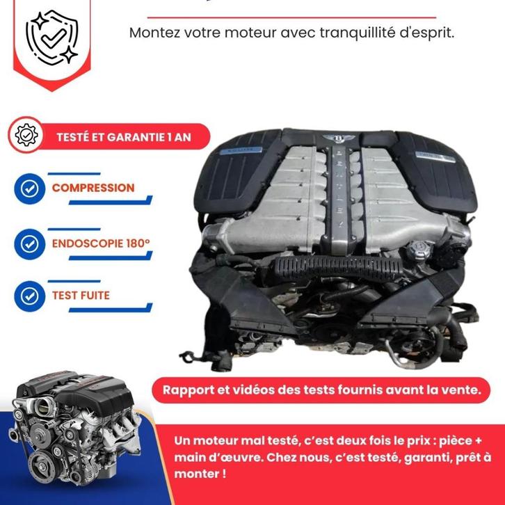 Bentley continental gt 6.0 w12 560cv complete motor, Auto-onderdelen, Motor en Toebehoren, Bentley, Nieuw, Ophalen of Verzenden