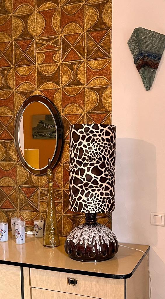 fatlava lamp fat lava keramiek jaren 60 70, Huis en Inrichting, Lampen | Tafellampen, Zo goed als nieuw, 50 tot 75 cm, Ophalen