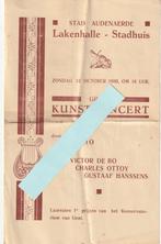 FOLDER OUDENAARDE KUNSTCONCERT 1930, Overige typen, Ophalen of Verzenden