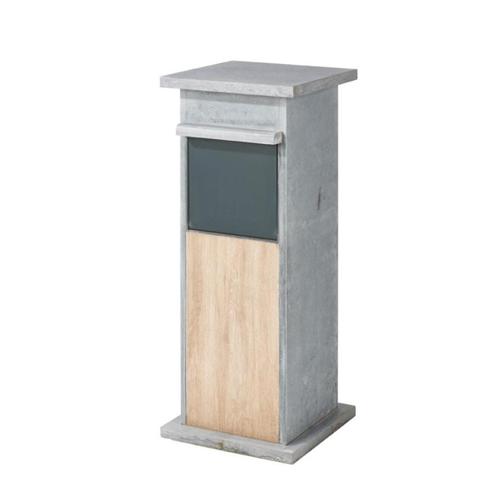 Belgische blauwsteen pakket brievenbus KB055 met houtlook |, Tuin en Terras, Brievenbussen, Nieuw, Staande brievenbus, Hardsteen