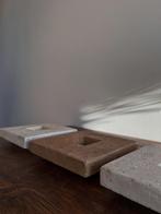 Zandstenen theelichthouder beige of terra, Enlèvement, Comme neuf, Beige