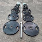 Olympische Gewichten Set + Barbell 220cm 20kg, Sport en Fitness, Ophalen, Zo goed als nieuw
