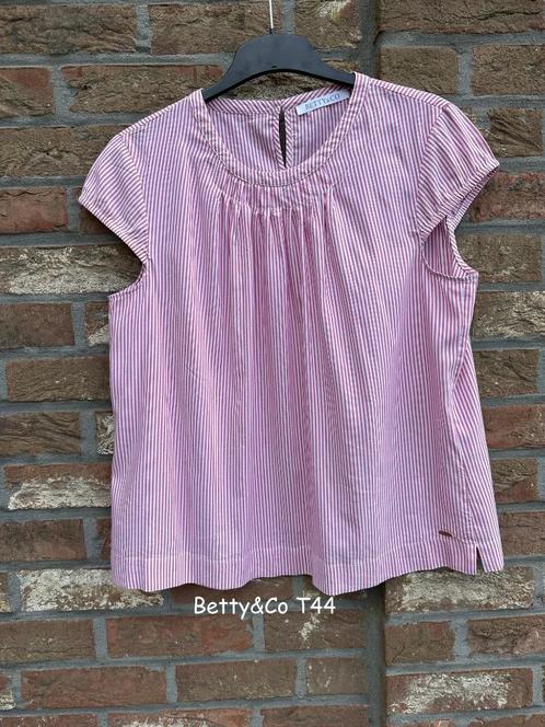 Betty&Co nieuwe blouse met donkerroze en witte lijnen T44, Kleding | Dames, Blouses en Tunieken, Nieuw, Wit, Ophalen of Verzenden