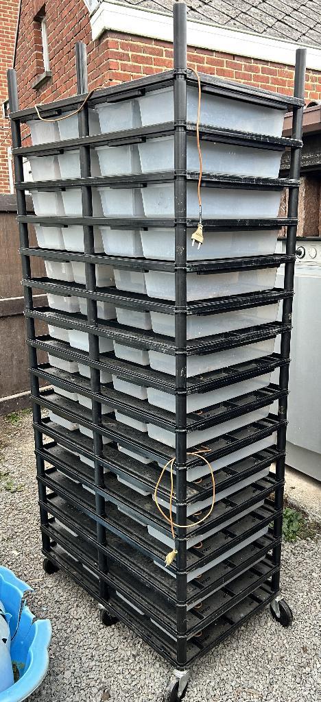 Vision V-18 Tub Hatchling Rack 15 Levels - 60 tubs, Animaux & Accessoires, Reptiles & Amphibiens | Accessoires, Utilisé, Enlèvement