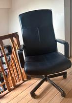 Bureaustoel zwart leer millberget, Enlèvement, Utilisé, Noir, Chaise de bureau