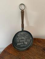Tinnen pan met spreuk, Antiek en Kunst, Ophalen of Verzenden