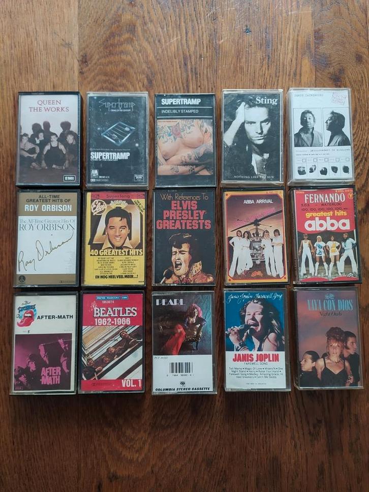 Lot Rock muziekcassettes, Cd's en Dvd's, Cassettebandjes, Gebruikt, Origineel, 2 t/m 25 bandjes, Met bewaardoos, rek of koffer