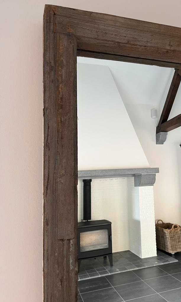 Moderne spiegel in landelijke stijl, Huis en Inrichting, Woonaccessoires | Spiegels, Zo goed als nieuw, 75 tot 100 cm, 150 tot 200 cm