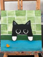 Kat decoratie schilderij, Ophalen of Verzenden, Nieuw