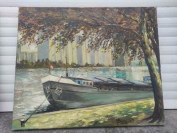 huile sur toile peniche signe hubert borguet beschikbaar voor biedingen