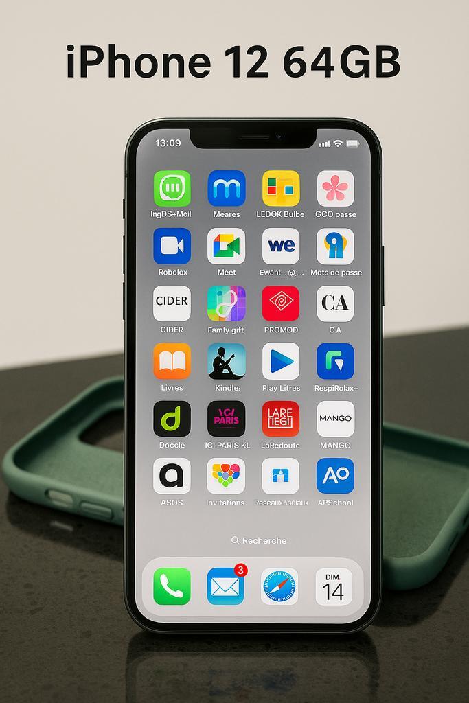 iPhone 12 – 64 Go – en super forme, Telecommunicatie, Mobiele telefoons | Apple iPhone, Zo goed als nieuw, iPhone 12, Zwart, Ophalen of Verzenden