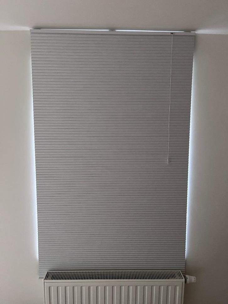 Verduisterend plisségordijn 2 stuks, Huis en Inrichting, Stoffering | Gordijnen en Lamellen, Gebruikt, 150 tot 200 cm, 50 tot 100 cm