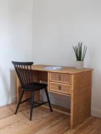Vintage Dal Vera rotan bureau - Mid Century, Huis en Inrichting, Ophalen, Zo goed als nieuw, Bureau