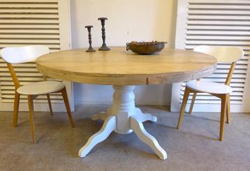 Prachtige grote ronde mango eettafel 140 cm beschikbaar voor biedingen