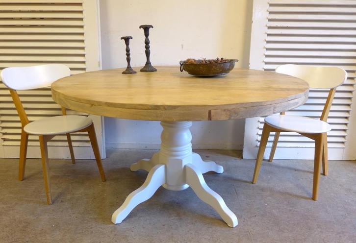 Belle grande table à manger ronde en manguier 140 cm, Maison & Meubles, Tables | Tables à manger, Comme neuf, 100 à 150 cm, 100 à 150 cm