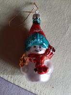 Ancien ornement de Noël bonhomme de neige vintage 8cm, Utilisé, Enlèvement ou Envoi