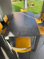 Hoge eettafel met 6 stoelen, Huis en Inrichting, Ophalen, Kunststof, Gebruikt, 50 tot 100 cm