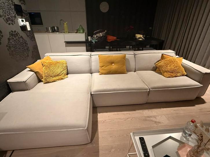 Chaise d'angle Evergreen moderne (gris clair), Maison & Meubles, Fauteuils, Utilisé, Tissus, 125 cm ou plus, 100 à 125 cm, Enlèvement