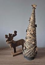 Décoration Noël sapin + cerf en bois, Enlèvement ou Envoi, Utilisé