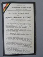 Guillaume Mafrans oorlogsinvalied WO1 Leuven + medailles ..., Verzamelen, Verzenden, Bidprentje