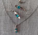 Sieradenset halsketting en oorbellen, lichtblauw, Enlèvement ou Envoi, Comme neuf, Bleu