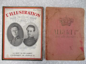 Roi  ALBERT 1 : 2  brochures des années 1930, Enlèvement ou Envoi
