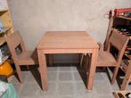 Houten tafel met 2 stoelen, Huis en Inrichting, Ophalen, Gebruikt, 50 tot 100 cm, Tot twee personen