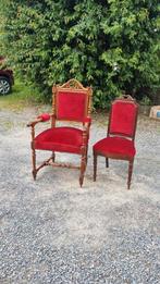 1 fauteuil et 1 chaise ancienne en bon état, Ophalen of Verzenden