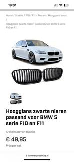 Bmw 5 Zwarte grill glanzend f10 & f11, Auto-onderdelen, Nieuw, Ophalen of Verzenden, BMW