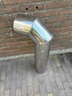 Kachelpijp, hoek, buis 50 cm, diam. 150 mm RVS enkelwandig, Ophalen of Verzenden, Nieuw