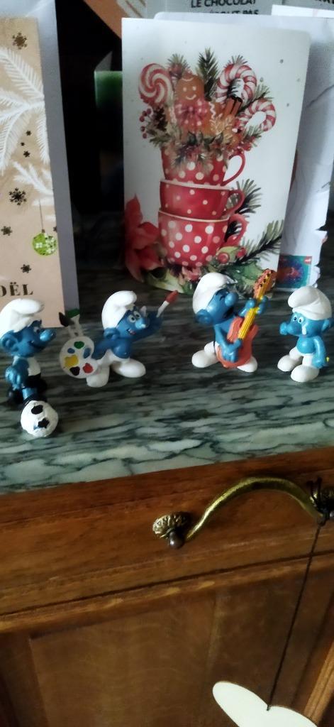 Set van 4 smurfenfiguren - jaren 70 en 80, Kinderen en Baby's, Speelgoed | Actiefiguren, Gebruikt, Ophalen