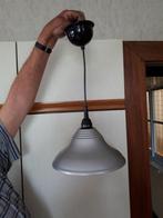 Vintage aluminium hanglamp, Maison & Meubles, Lampes | Suspensions, Utilisé, Enlèvement ou Envoi, Métal