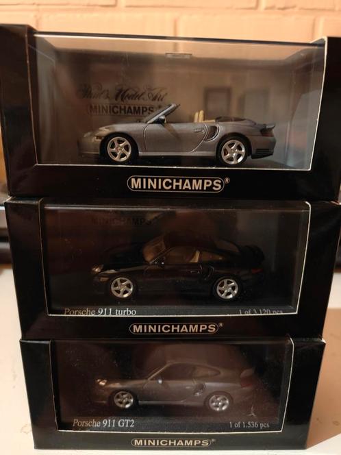 Minichamps Porsche 996 GT2, Turbo en Turbo cabrio, Hobby en Vrije tijd, Modelauto's | 1:43, Nieuw, MiniChamps, Ophalen of Verzenden