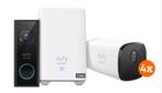 Eufy 4 Cameras + deurbel + Homebase, TV, Hi-fi & Vidéo, Caméra extérieure, Utilisé, Enlèvement ou Envoi