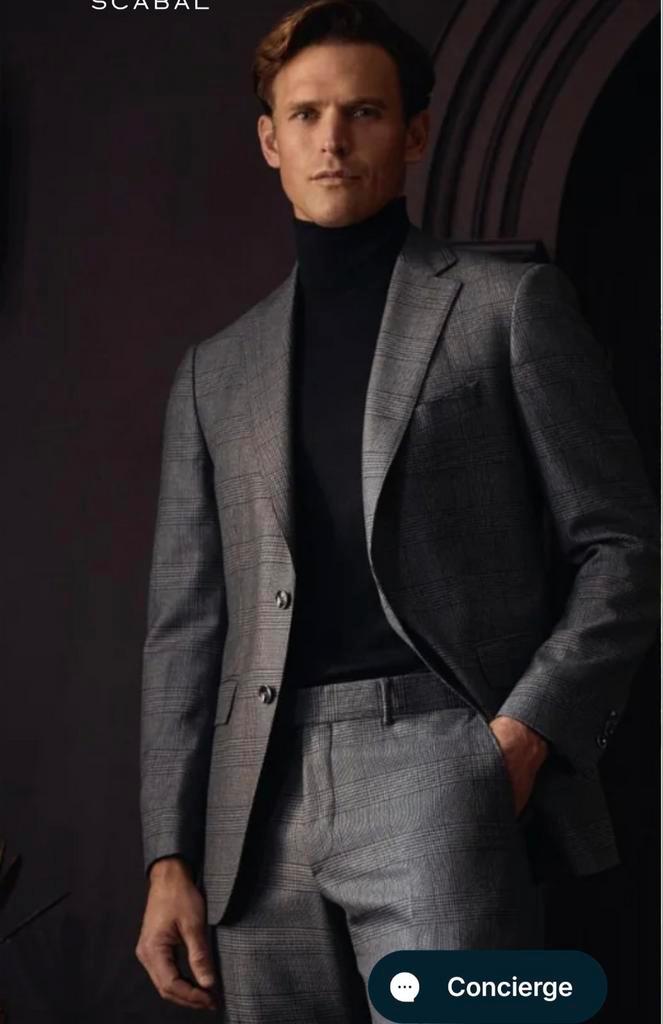 Men’s suit Scabal Super 120’s, tailored by Milano Uomo Leuve, Kleding | Heren, Kostuums en vesten, Ophalen of Verzenden