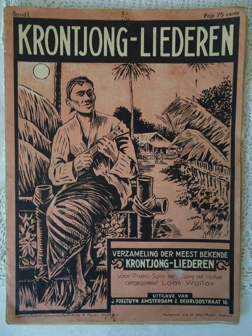 Chansons de Krontjong Krontjong-liederen Band 1 vers 1950, Musique & Instruments, Partitions, Utilisé, Thème, Autres genres, Piano