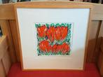 Zeefdruk oranje tulpen, handgesigneerd door Ad van Hassel., Antiquités & Art, Art | Lithographies & Sérigraphies, Enlèvement ou Envoi