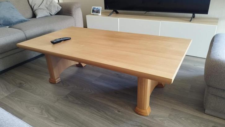 Moderne houten salontafel (70 x 130 cm), Huis en Inrichting, Tafels | Salontafels, Zo goed als nieuw, 50 tot 100 cm, 100 tot 150 cm
