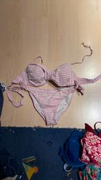 Witte bikini met roze strepen, Kleding | Dames, Bikini, Ophalen of Verzenden, Onbekend, Roze