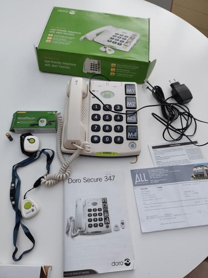 Seniorentelefoon met alarmoproep en 4 toetsen met foto, Telecommunicatie, Vaste telefoons | Niet Draadloos, Zo goed als nieuw