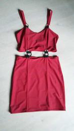 kort rood stretch kleedje - blote buik, Taille 38/40 (M), Porté, Rouge, Enlèvement ou Envoi
