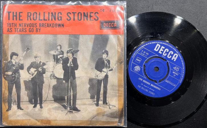 7# ROLLING STONES - 19th Nervous breakdown / As tears go by, CD & DVD, Vinyles Singles, Utilisé, Single, Rock et Metal, 7 pouces